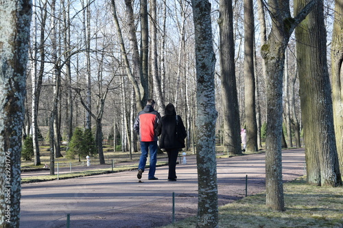 couple walking in the park