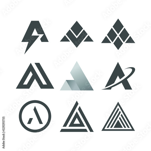 Letter A Logo Set Collection Lettermark Monogram - Typeface Type Emblem Character Trademark