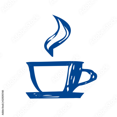 cup of coffee sketch. tea hot drink