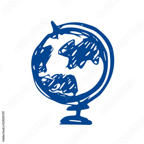 globe - sketch on a white background. earth - freehand drawing. planet world