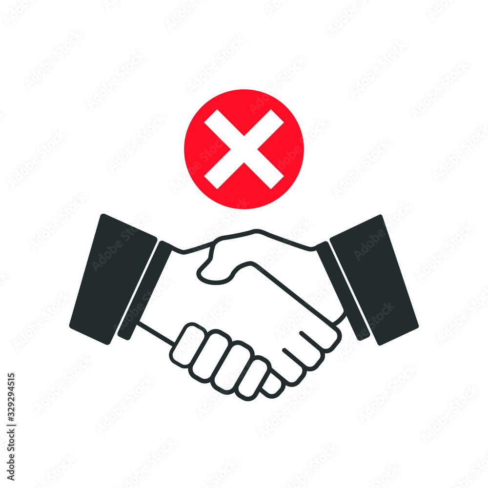 Fotografie Forbidden handshake to avoid corona virus infection