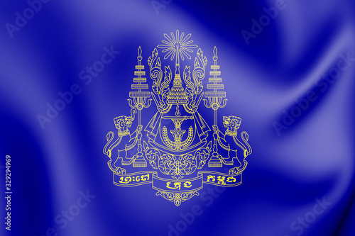 3D Royal Standard of the King of Cambodia. 3D Illustration. photo