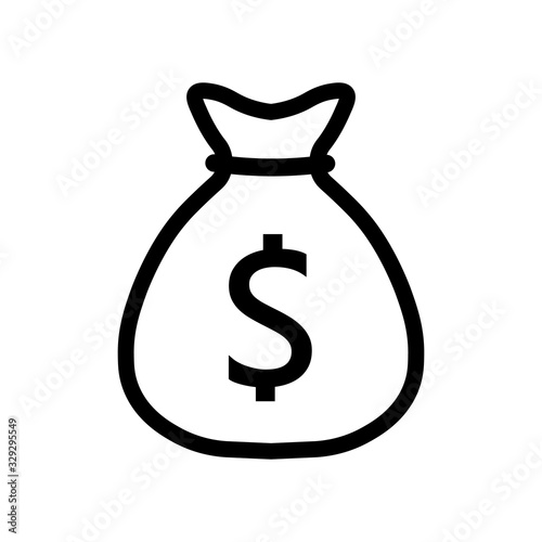 Money bag icon, dollar, money icon and bag line icon vector illustration