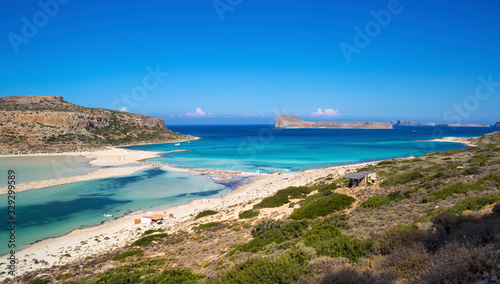 Balos Lagoon. Coast of Crete island in Greece. © katrin_timoff