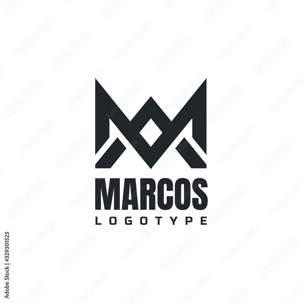 Fototapeta premium Letter M Logo Lettermark Monogram - Typeface Type Emblem Character Trademark