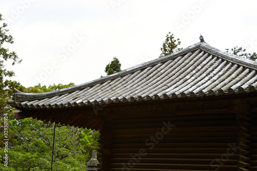 Japanese traditional building, kawara roof tiles 