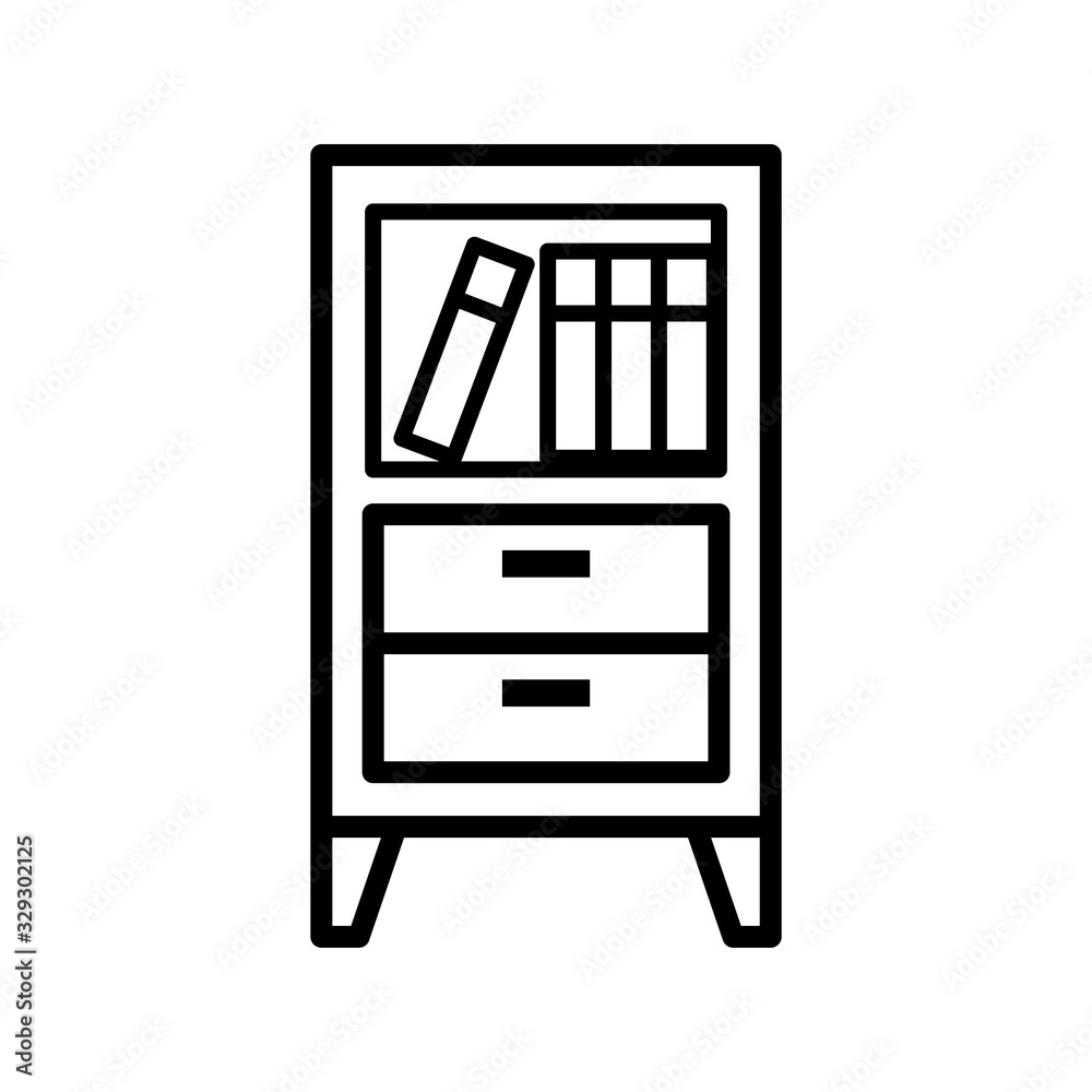 Book cabinet icon vector Book cabinet icon vector