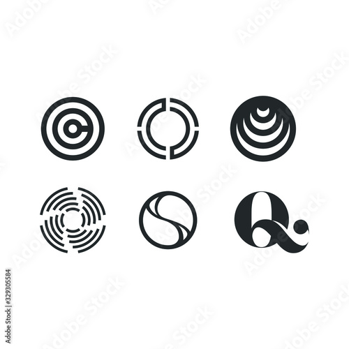Letter O Logo Set Collection Lettermark Monogram - Typeface Type Emblem Character Trademark