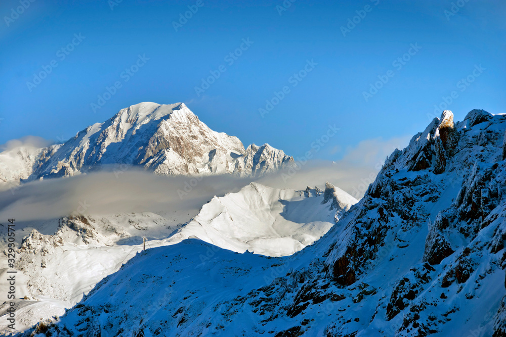 Mont Blanc from Les Arcs French Alps France