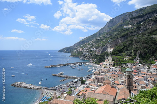 Amalfi beautiful sea view in the coast Italy Europe 