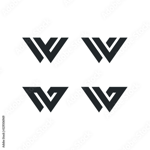 Letter W Logo Set Collection Lettermark Monogram - Typeface Type Emblem Character Trademark
