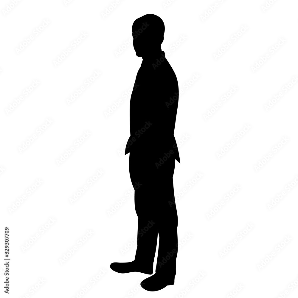  isolated, black silhouette man, business
