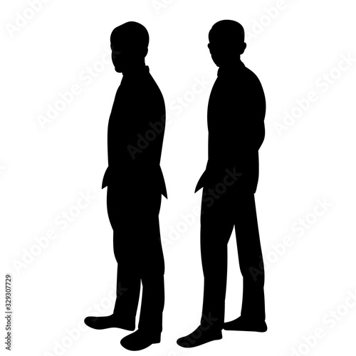 vector  isolated  black silhouette of a man  communicate