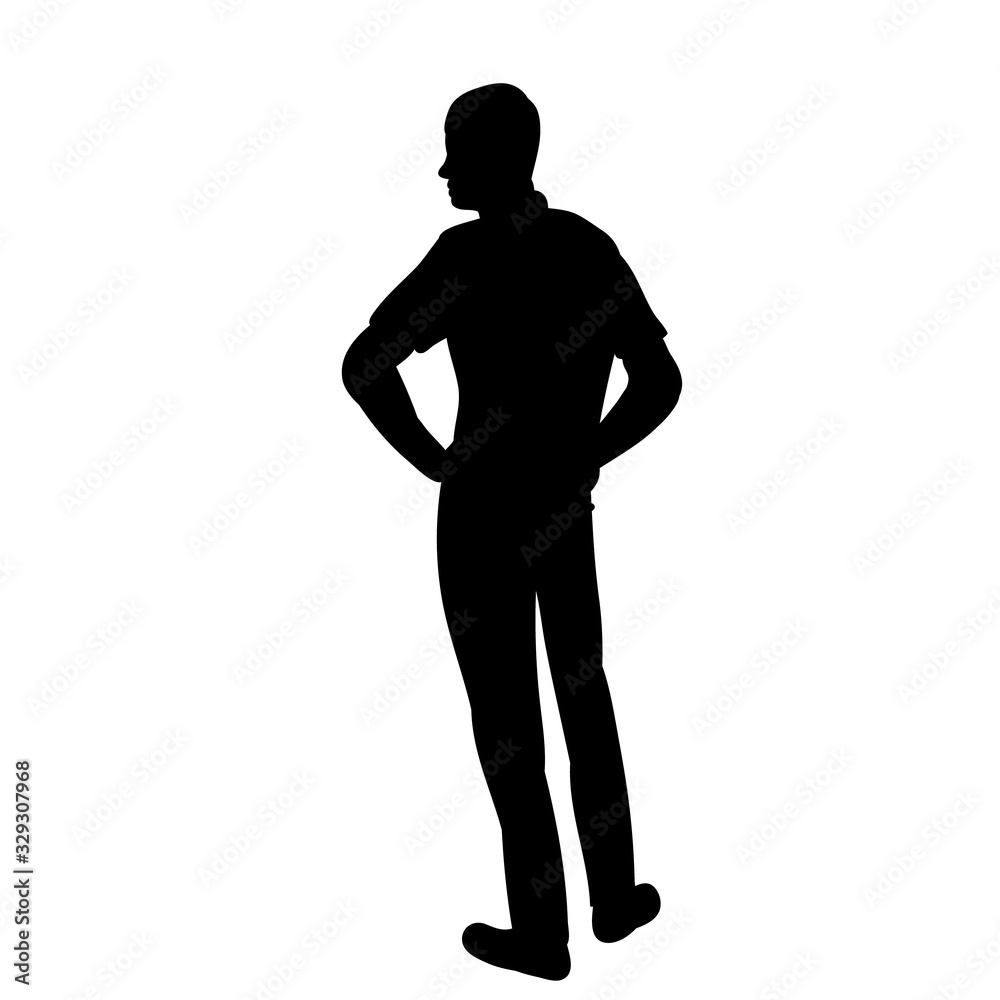 black silhouette of a man standing