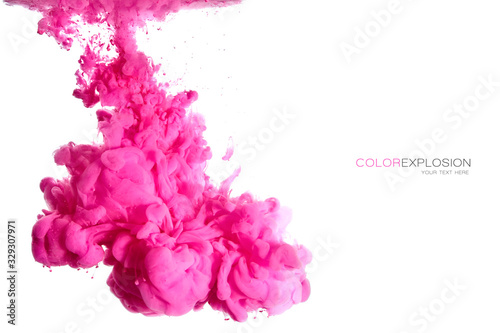 Pink Acrylic Ink in Water. Color Explosion. Abstract background.