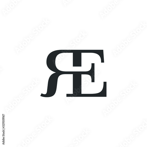 R E Letter Logo Lettermark RE Monogram - Typeface Type Emblem Character Trademark