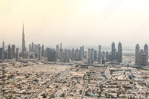 aerial view of Dubai Downtown skyline 