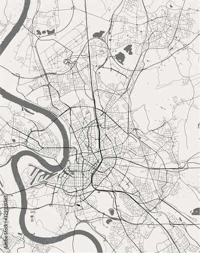 map of the city of Dusseldorf, Germany