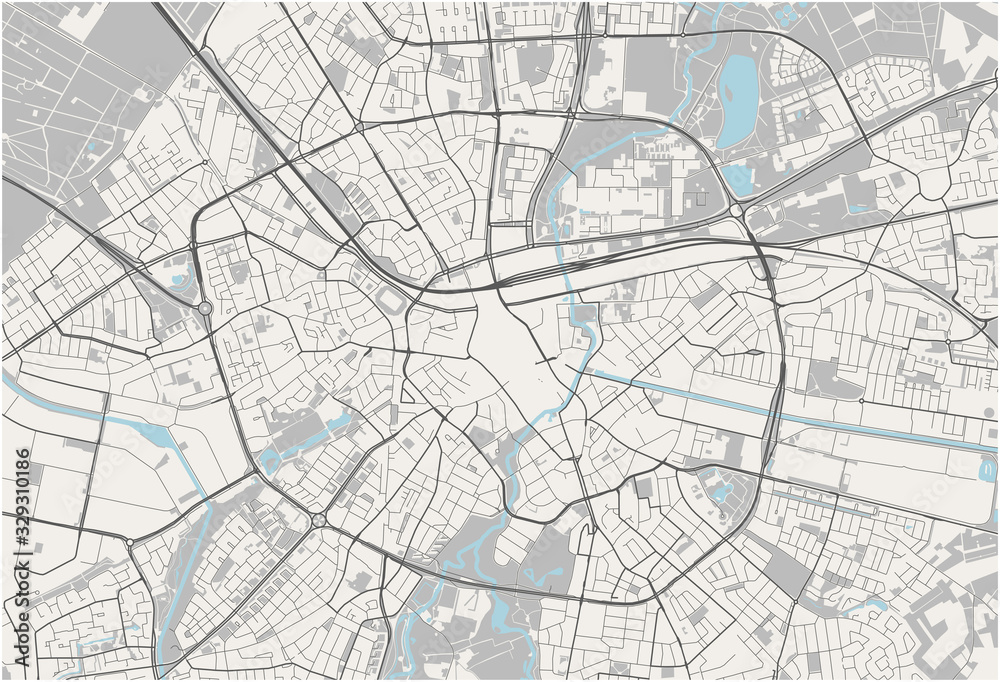 map of the city of Eindhoven, Netherlands