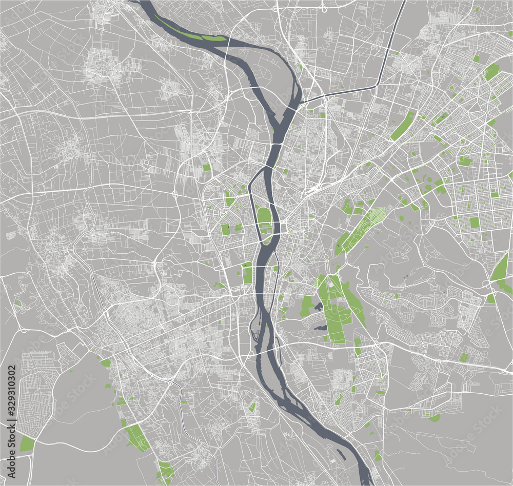 Fototapeta map of the city of Cairo, Giza, Egypt