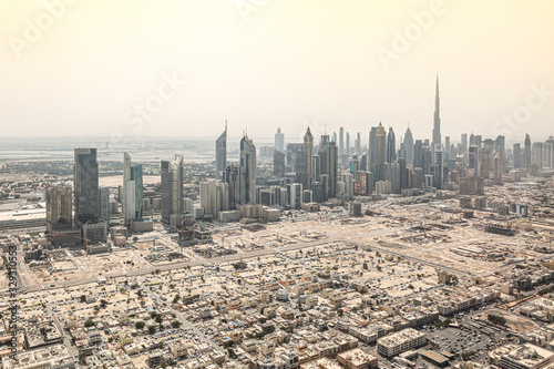 aerial view of Dubai Downtown skyline 