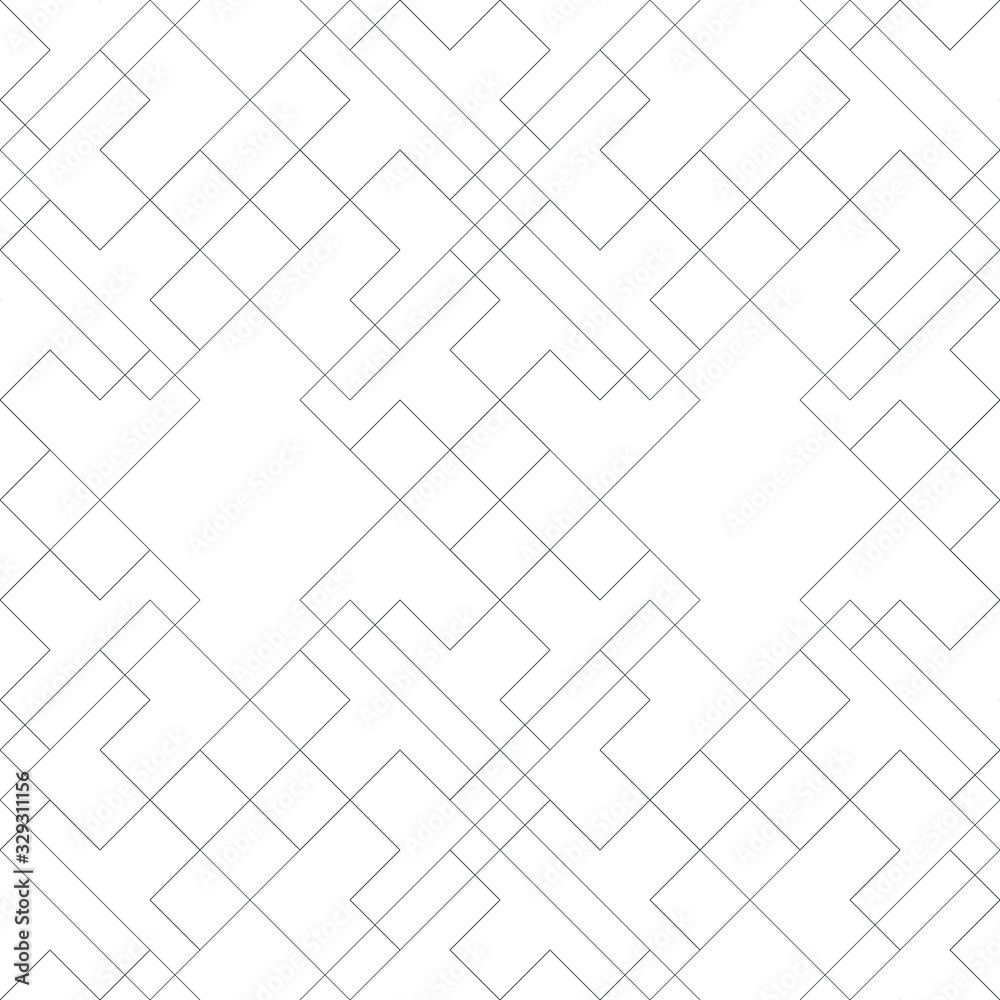 Black geometric lined vector illustration isolated on white background. Creative line pattern for cover. Abstract straight tiny line texture ornament design, repeating tiles. minimalistic shape