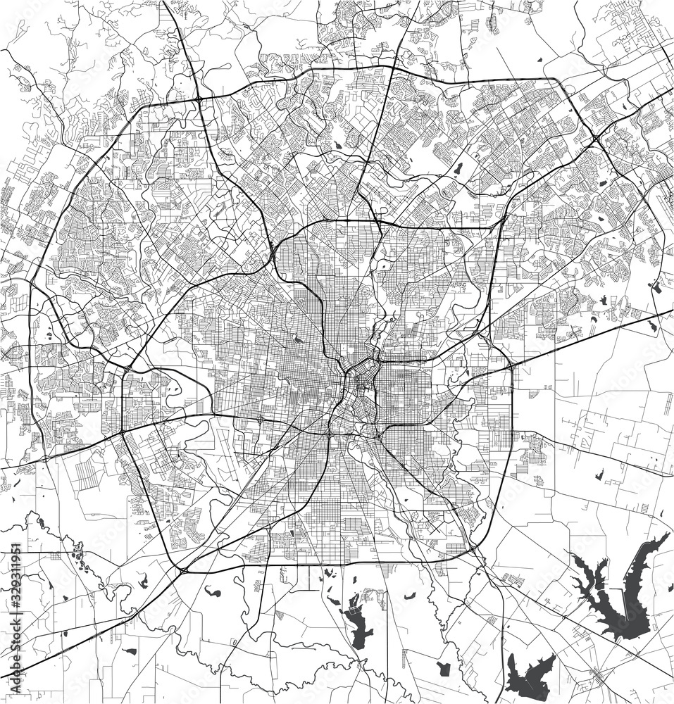 map of the city of San Antonio, Texas, USA