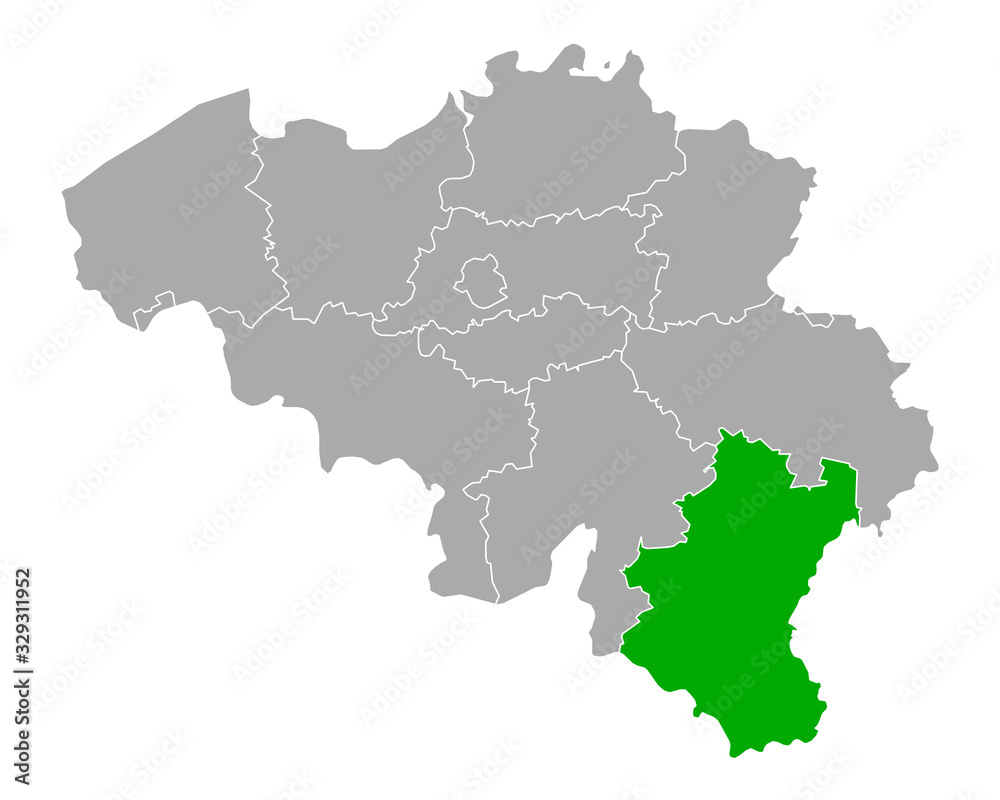 Karte von Luxemburg in Belgien