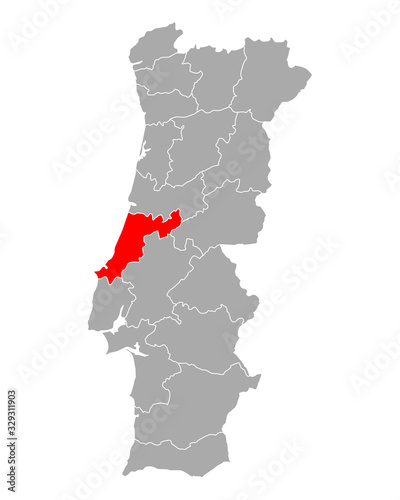 Karte von Leiria in Portugal