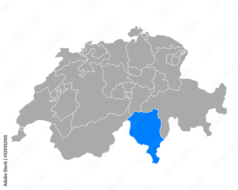 Karte von Tessin in Schweiz Karte von Tessin in Schweiz