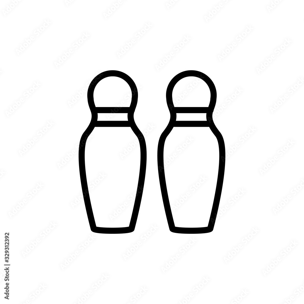 bowling pin icon design, flat style icon collection