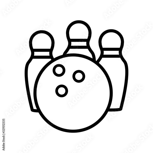 bowling ball and pin icon design, flat style icon collection