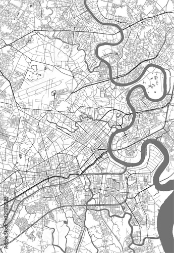 Fotografia map of the city of Ho Chi Minh City, Vietnam