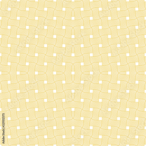 Yellow geometric lined vector illustration isolated on white background. Creative line pattern for cover. Abstract straight tiny line texture ornament design, repeating tiles. minimalistic shape