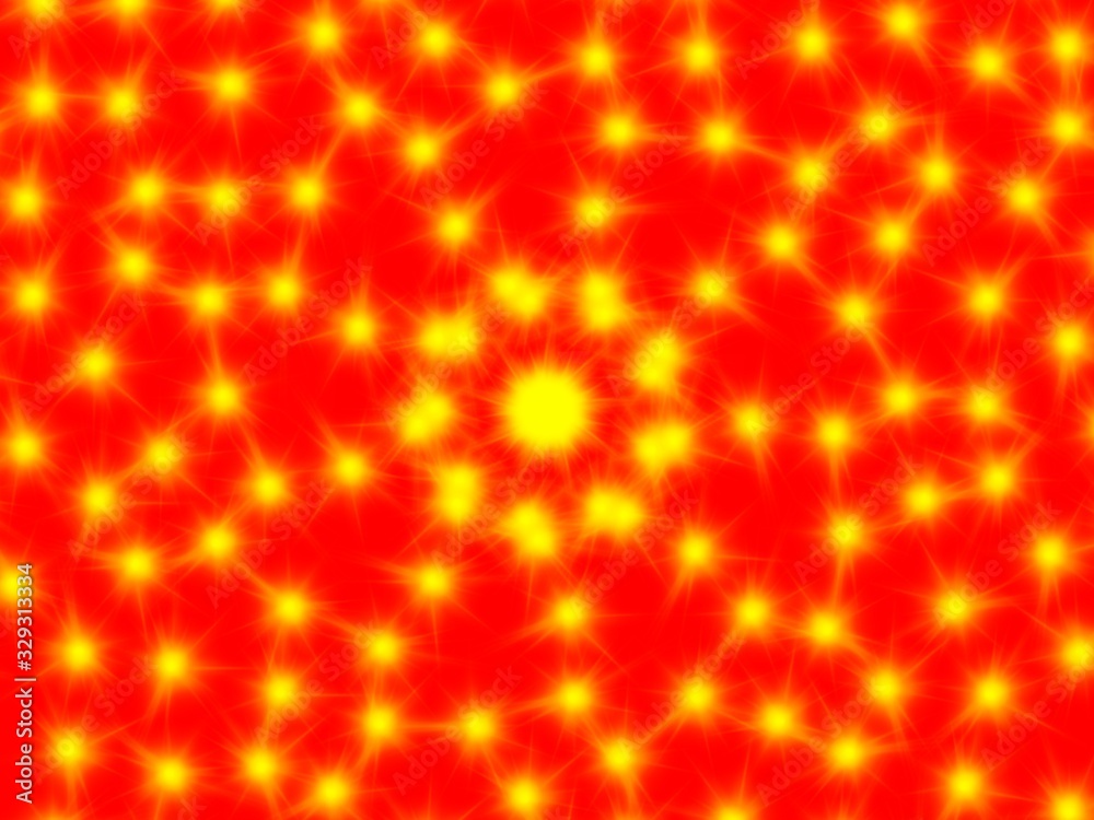 red background with yellow sparkles