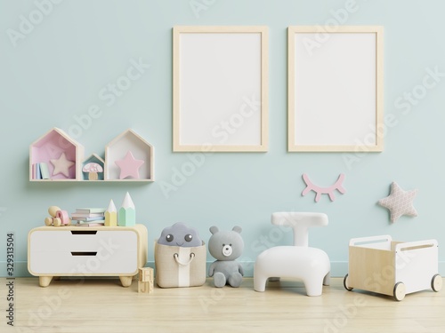 Vertical frame mockup,Interior mockup, kids room, wall frame mockup,nursery mockup. © Vanit่jan