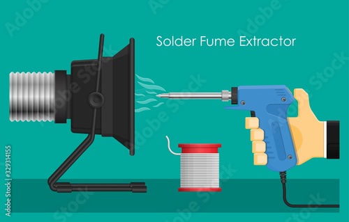 Soldering Iron Lead Fume Smoke Extractor Fan Filter Electronic Circuit Assembly Industrial Repair Maintenance Station Equipment Tool Welding Machine Exhaust Safe Environment Prevent Inhaled Disease