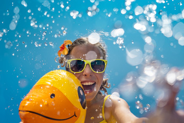 Happy child having fun on summer vacation