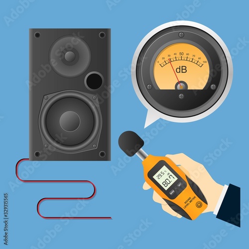 Digital Sound Level Meter with Analog Decibel Meter and Loudspeaker Measurement
