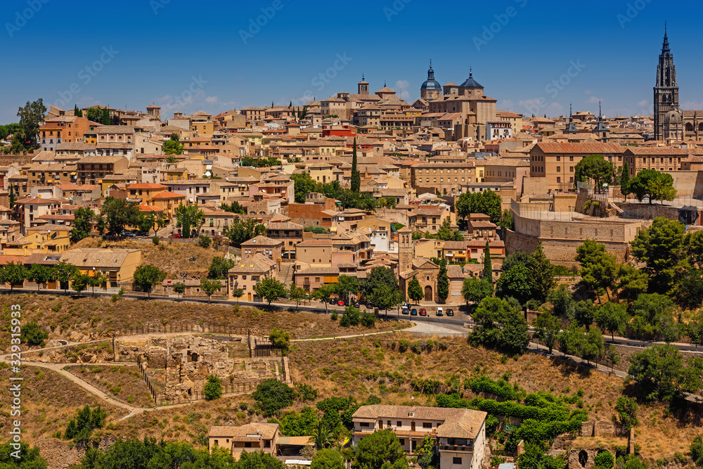 Panorama of the old historical city of Toledo. Spain