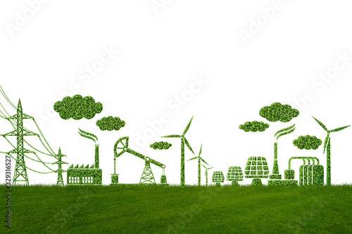 Green energy concept - 3d rendering photo