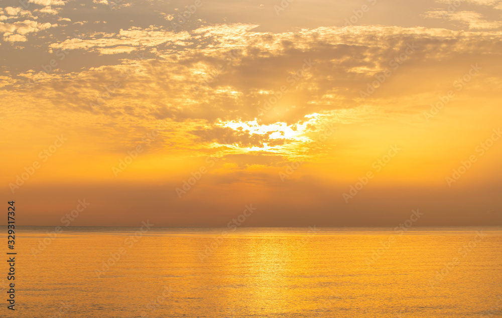 The sea the morning amidst the clouds and the sky is beautiful quiet atmosphere feeling lonely The sea the morning amidst the clouds and the sky is beautiful quiet atmosphere feeling lonely