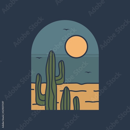 desert logo design vector illustration