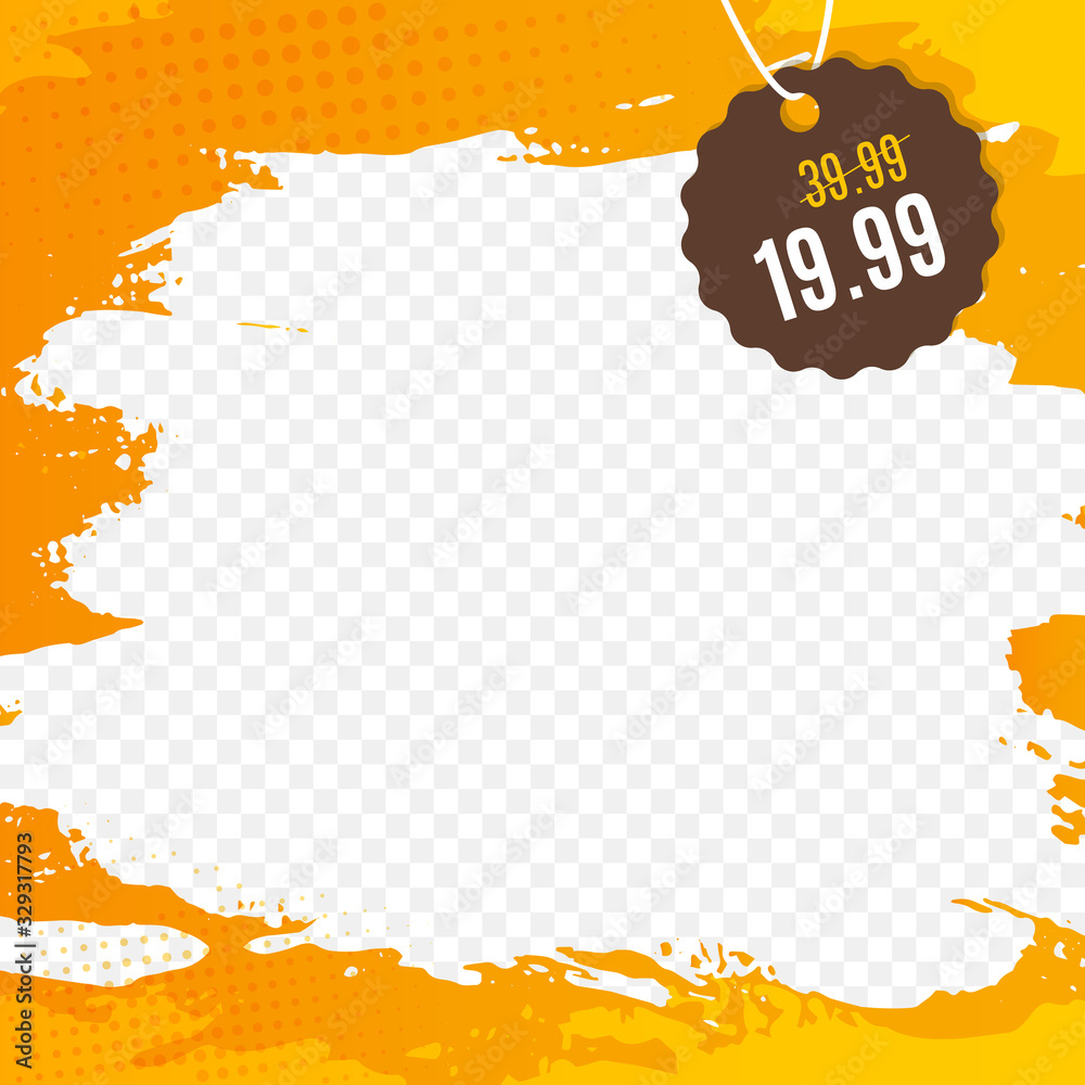 Sale banner for social media. Frame with price tag. Vector illustration Sale banner for social media. Frame with price tag. Vector illustration