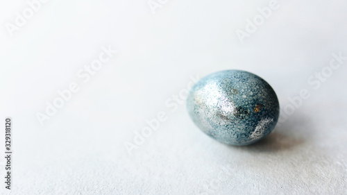 Group ombre blue Easter eggs isolated on white background. Dyed Easter eggs.Compositions in pastel colors. Easter consept. Flat lay, top view. Copy space