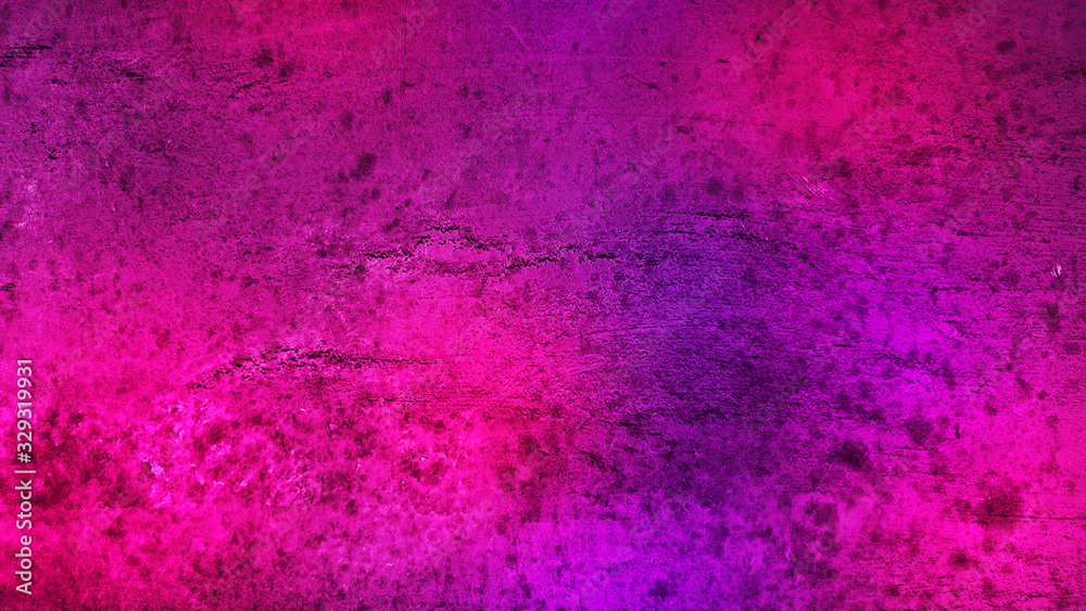 Stained purple and pink wall abstract background grunge style texture design fashion banner with place for text