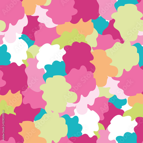 Tropical flower seamless vector pattern background. Abstract hand drawn blooms exotic backdrop. Modern bright floral motifs. Exotic hot summer all over print for vacation and wedding resort concept.