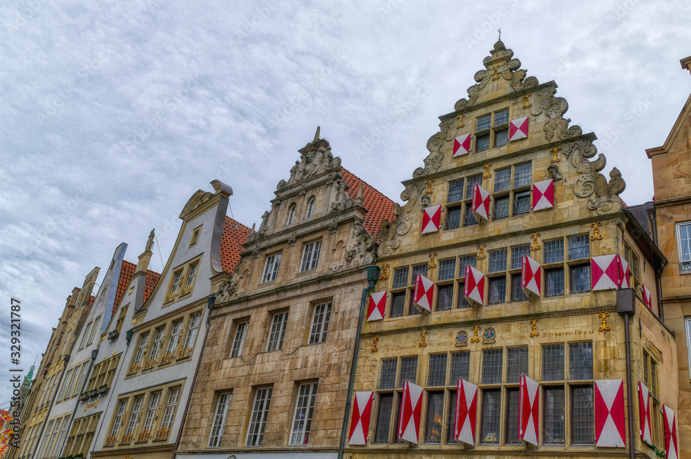 Sehenswerte historische Fassaden in der Altstadt von Münster