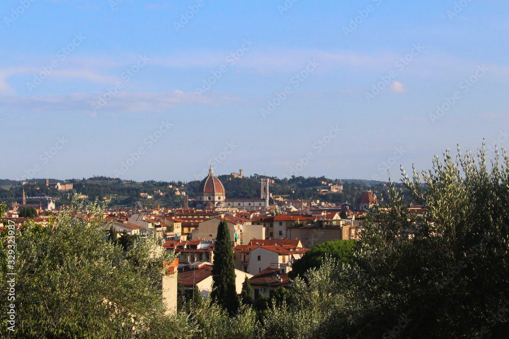 Fototapeta premium Top view of Duomo cathedral in Florence