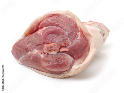pork hock on white background.